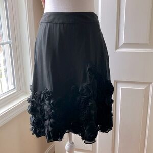 Talbots Rosette Silk Skirt Black Size 4
